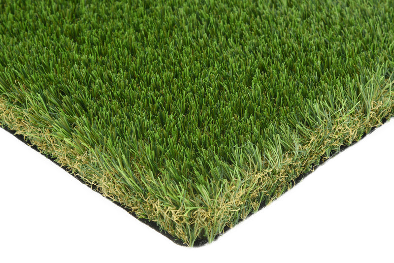 Premium konstgräs från Svea Grass, Mysa OnePoly för trädgård och landscaping, visar gräsmatta med tät, grön konstgräs.